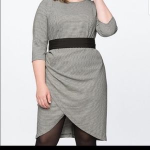 Eloquii Houndstooth Drape Front Dress 18